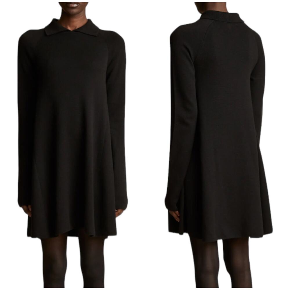 KHAITE NWT Emory Long Sleeve Stretch Wool Shift Dress Size M Flowy Designer - Picture 3 of 13